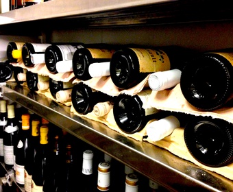 wine in wine cellar