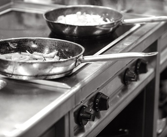 Don't overdo it with game meat Two frying pans on stove PS