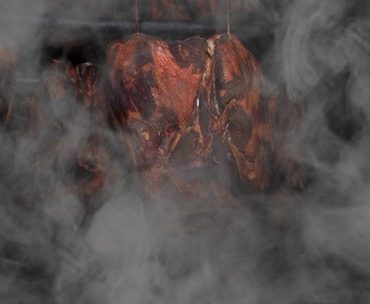 meat being smoked PS