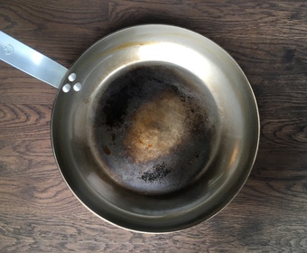 Carbon steel pan after seasoning PS