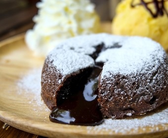 Warm, delicious, and oozing Chocolate fondant PS