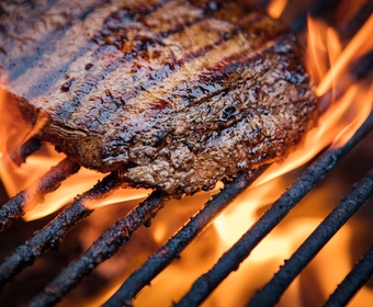 Flank steak on the grill PS