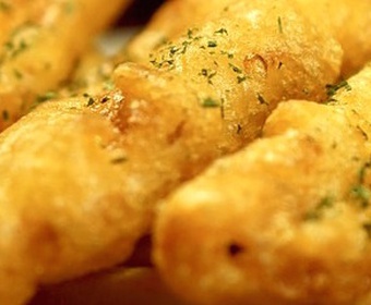 Perfectly coated fish and chips fish and chips