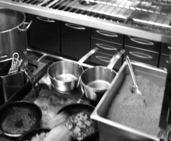 chef at work in kitchen chef cooking