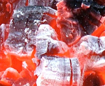 red hot coals